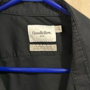 Men’s long sleeve button down dress shirt.